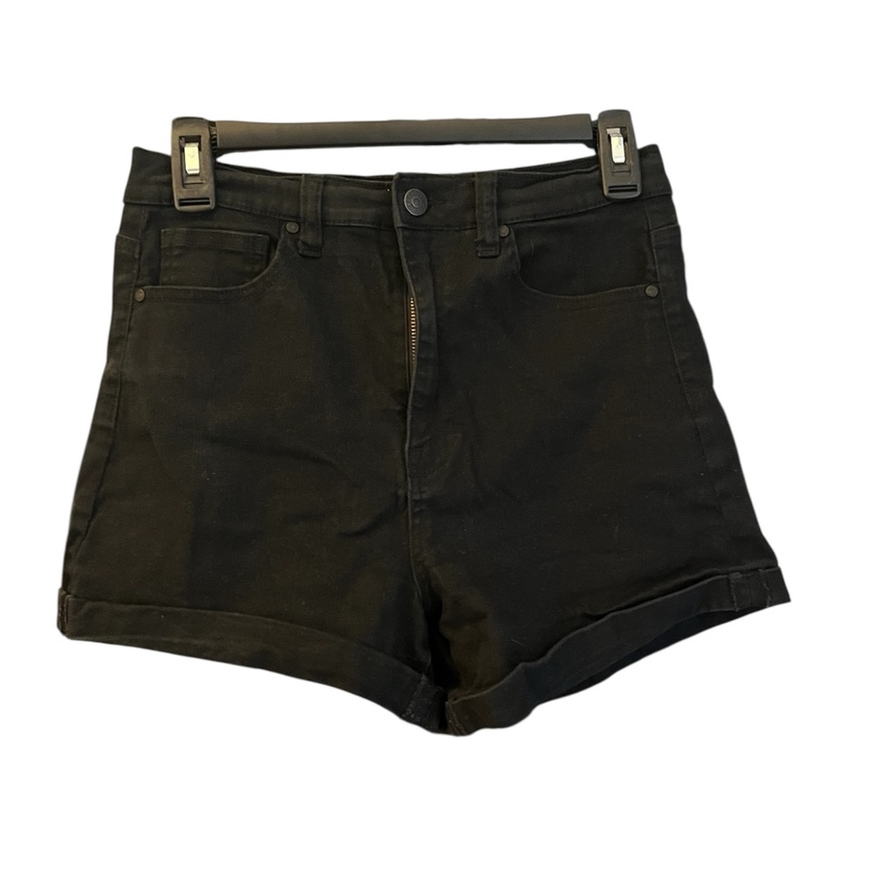 Black High Waisted Denim Shorts